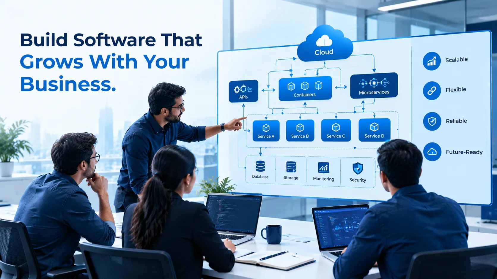 Software Product Development using scalable architecture for long-term business growth.